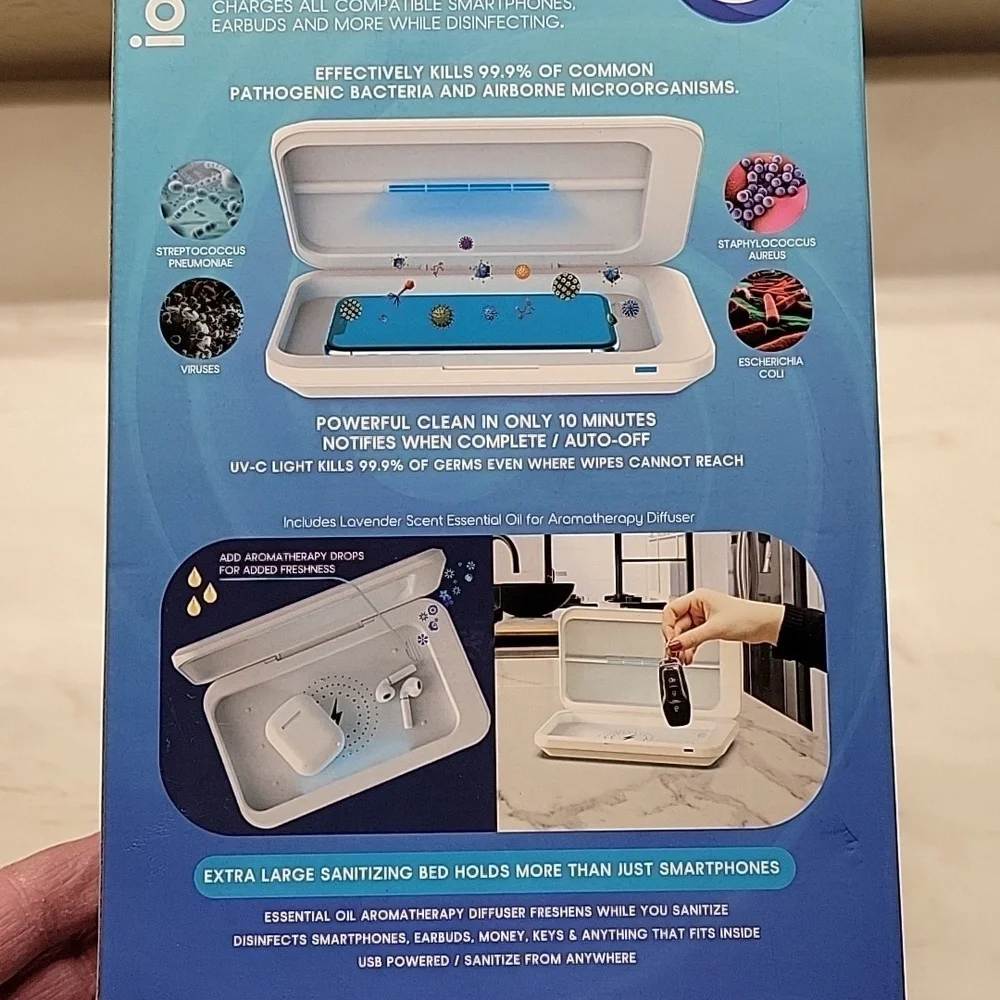 Wireless charger and UV sanitizer